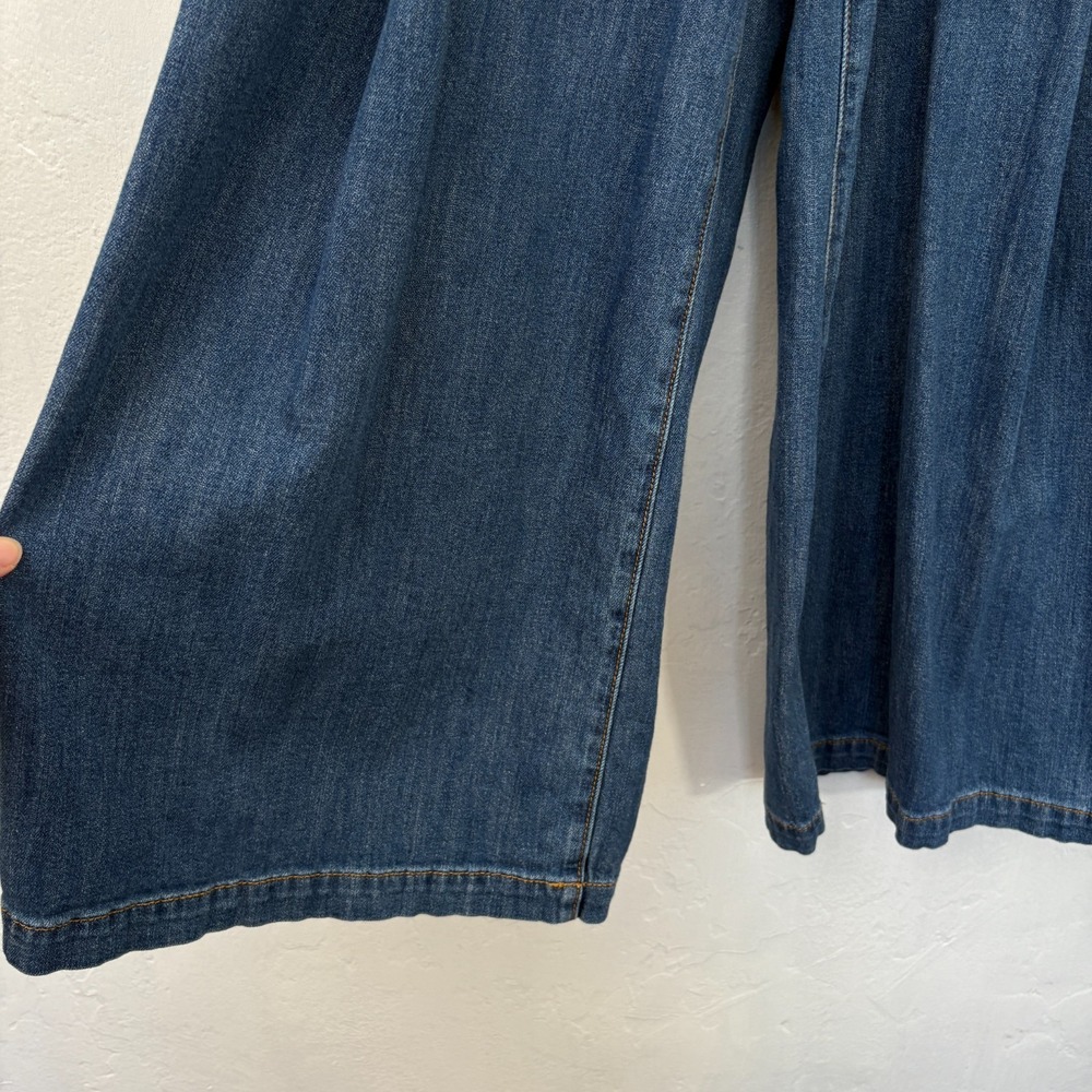 Anthropologie Pilcro Bell Bottom Wide Leg Jeans Women Size 25 Blue High Rise - Picture 6 of 13